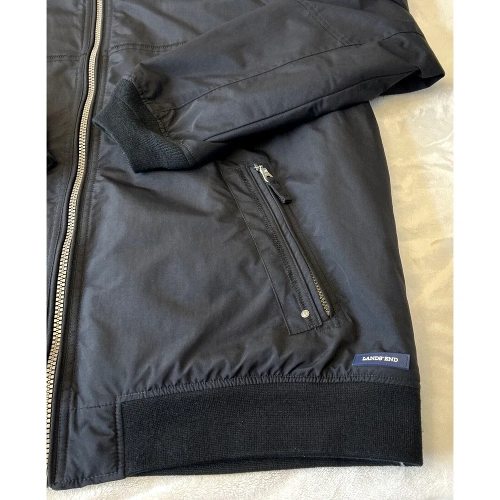 Lands' End Men's Squall Windproof Fleece Lined Zip Jacket XXL 50-52 Navy Blue